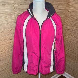 Kim Rogers jogging jacket medium pink gray white nwt!